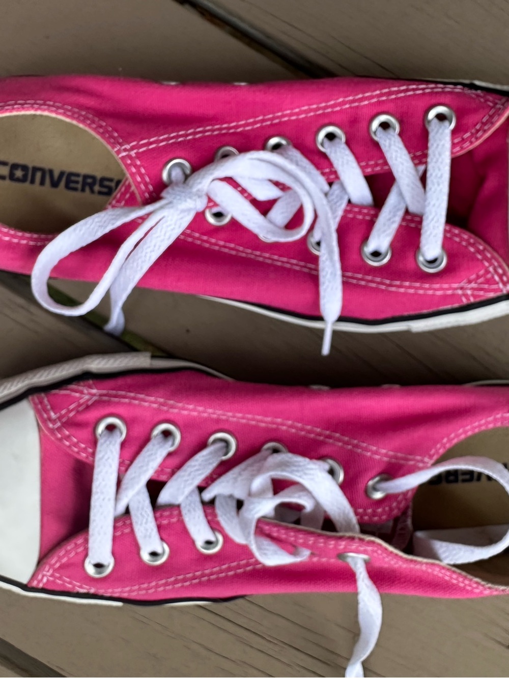 Converse Women's Pink Low-Top Canvas Sneakers with White Accents size 10 - Picture 6 of 9